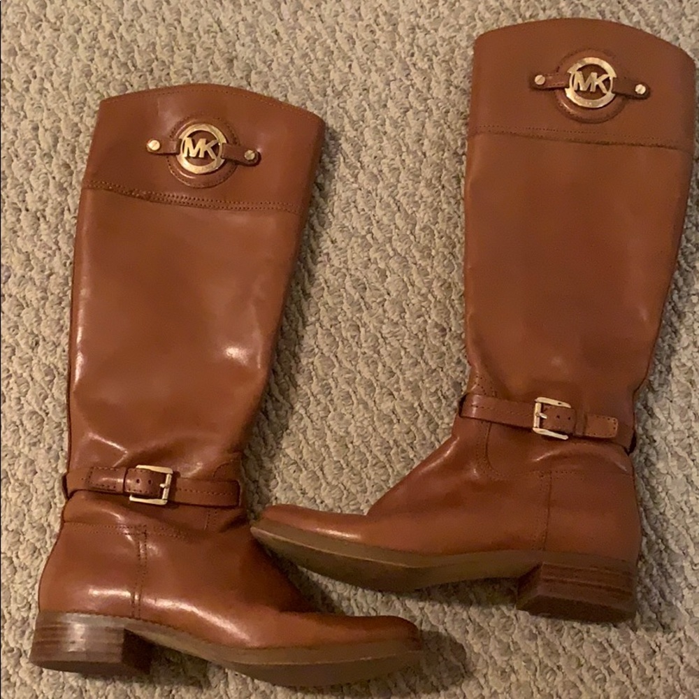 Michael Kors tall brown leather boots 7.5